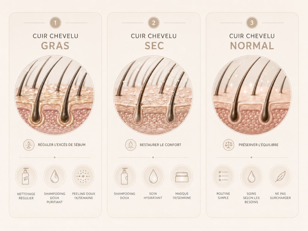 Infographie sur les soins du cuir chevelu